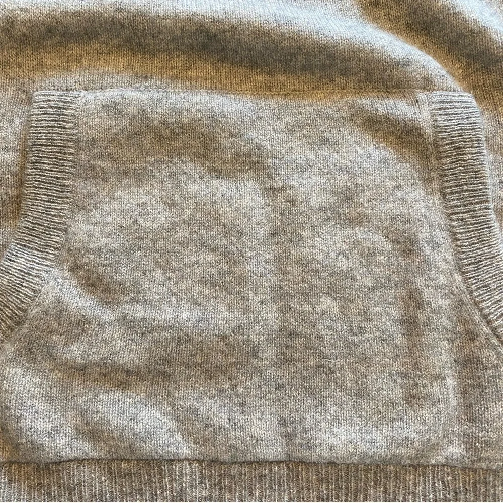 Saks Fifth Avenue Heather Gray Hooded Cashmere Sweater